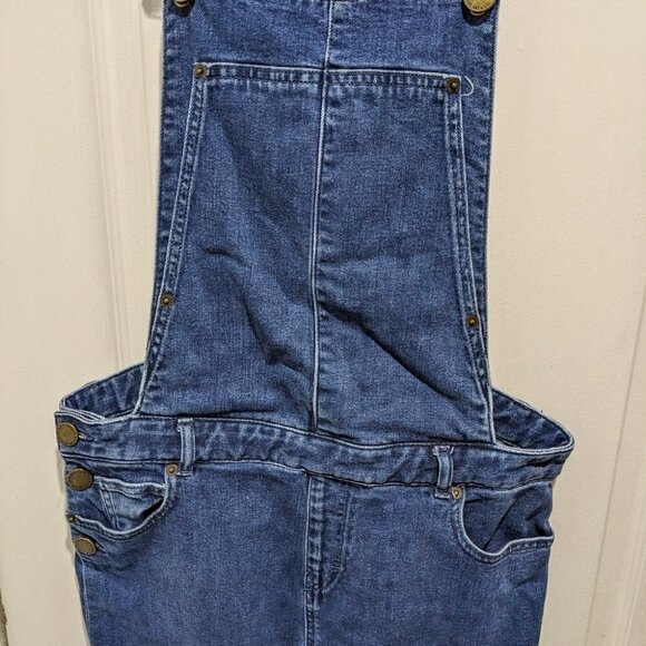 Maje | Pila Stretch Denim Overalls in Medium Blue - Picture 7 of 12
